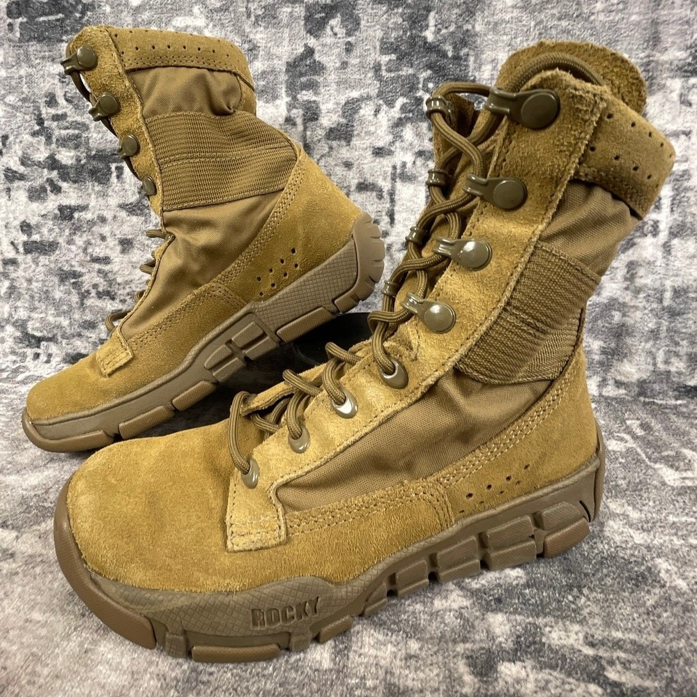 Rocky C4T Tactical Boots Mens Size 5 Tan Lightweight Military Trainer Hiking